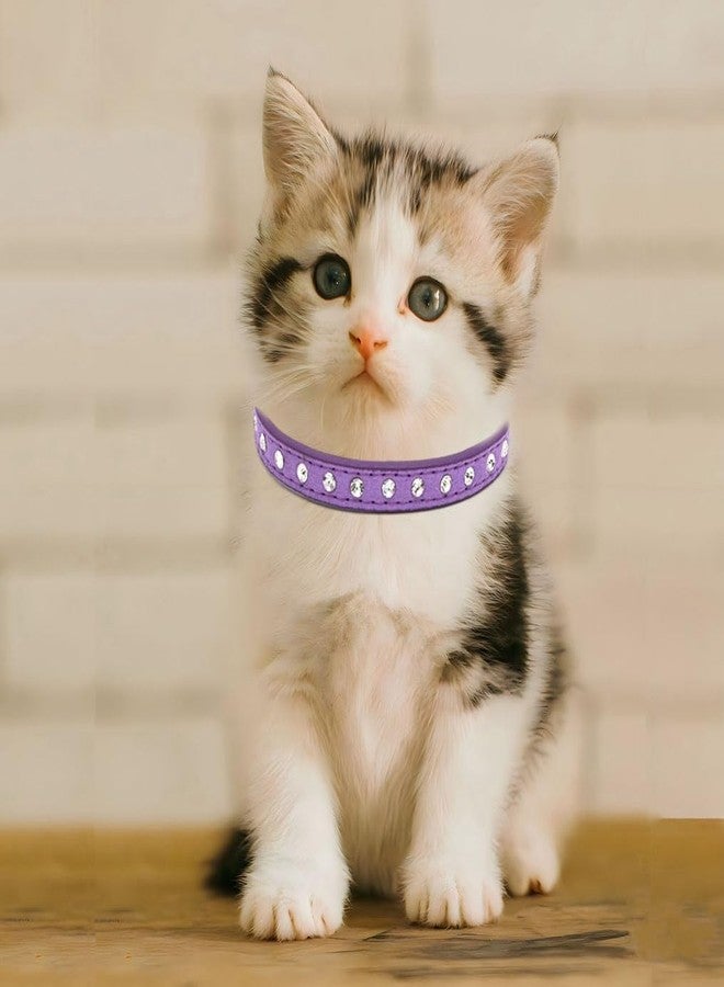 WeimoMonkey Rhinestone Dog Collar, Sparkling Fancy Soft Bling Crystal Crystal Diamond Puppy Cat Kitty Pet Collars, Adjustable for XSmall Small Medium Breed Girl Boys,Purple S - Image 3