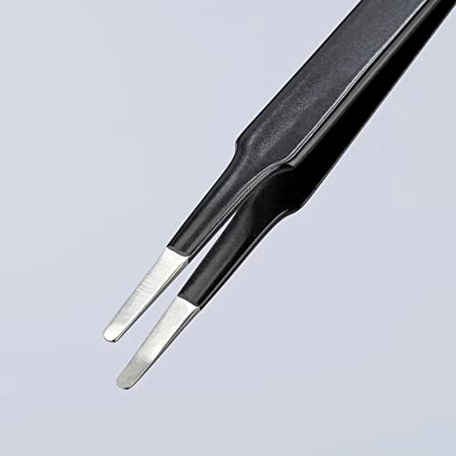 KNIPEX Stainless Steel Gripping Tweezers-Blunt Tips-ESD - Image 4