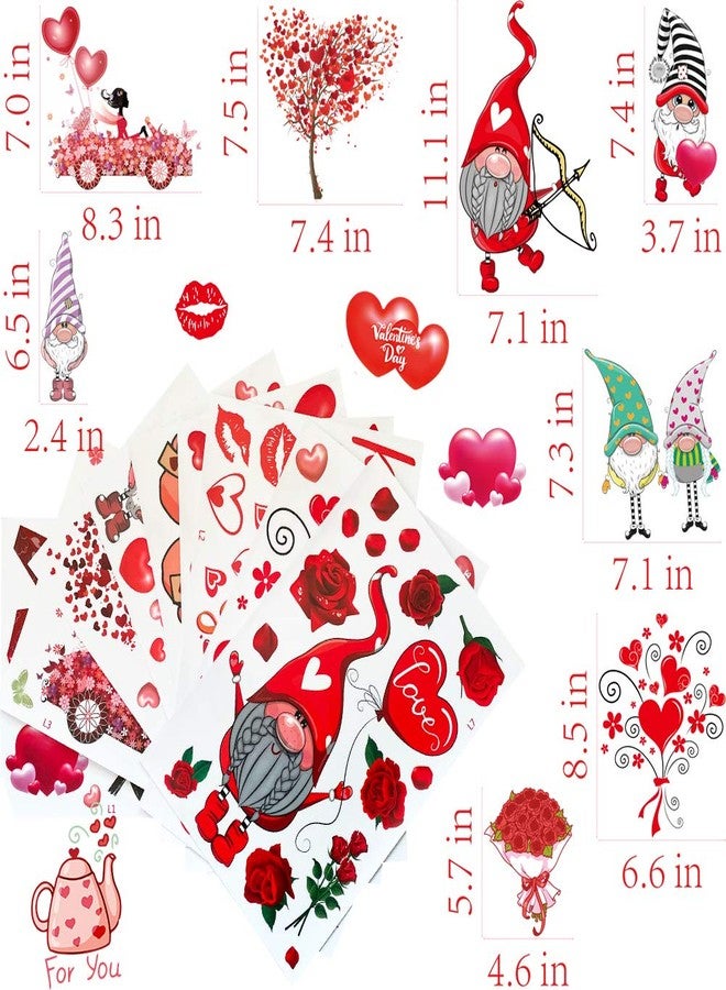 TrlaFy 149Pcs Valentine's Day Window Clings Decorations Heart Decal Party Ornaments Supplies 9 Sheets Removable Vinyl Window Sticker Decals for Home, Valentines Party, Wedding, Anniversary Decorations - Image 4
