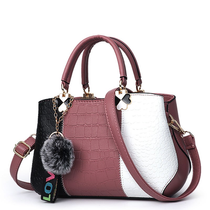 Large Bag 2022 New Women'S Color-Matching Handbag Large Capacity Crossbody Shoulder Bag Middle-Aged Mother Bag - Image 3