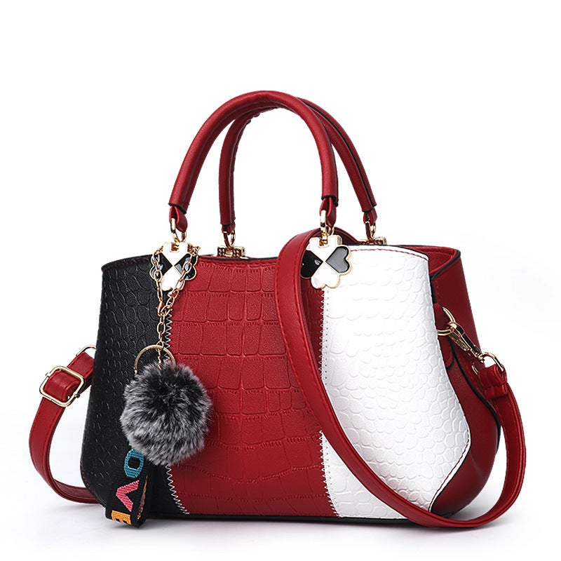 Large Bag 2022 New Women'S Color-Matching Handbag Large Capacity Crossbody Shoulder Bag Middle-Aged Mother Bag - Image 2