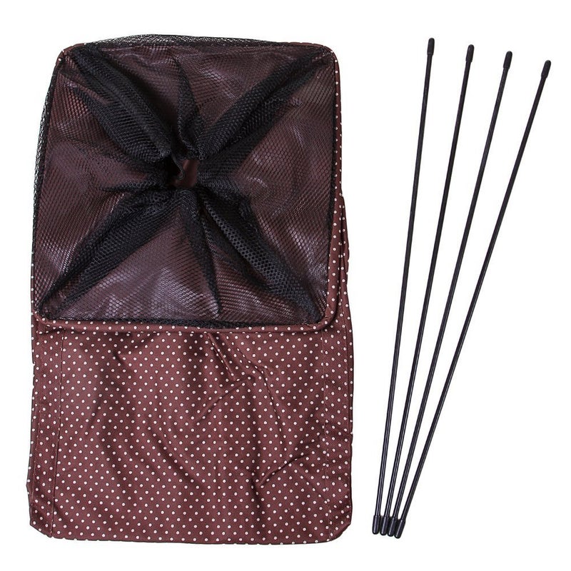 European Style SquareRectangular Shape collapsible Foldable Laundry Bag with 4 rods 1 Piece of Laundry bag Material Fabric Size 58 x 34 x 34 cm Colour DOTTED BROWN  - Image 5