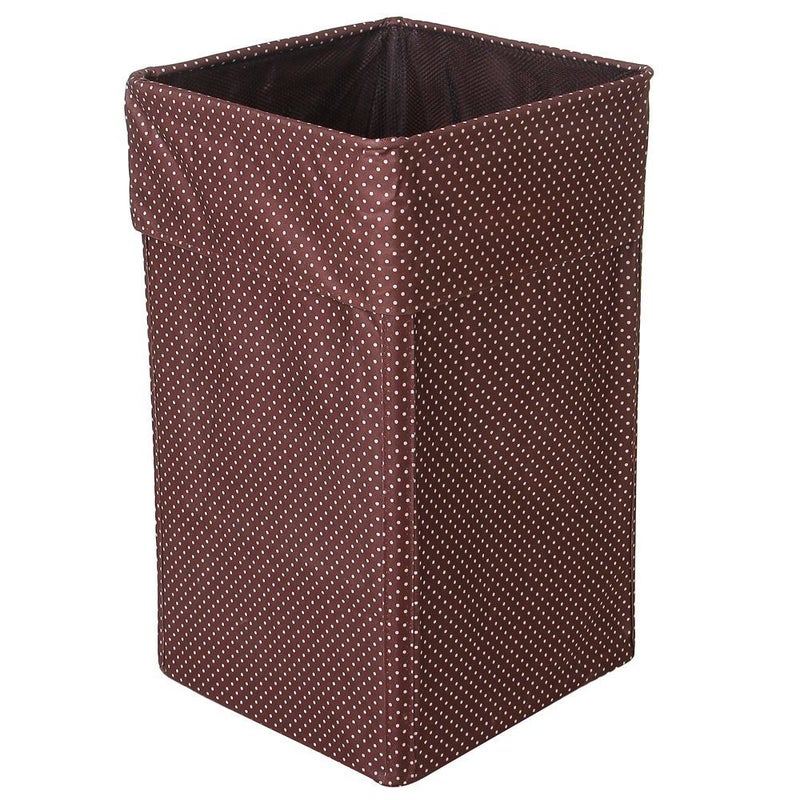 European Style SquareRectangular Shape collapsible Foldable Laundry Bag with 4 rods 1 Piece of Laundry bag Material Fabric Size 58 x 34 x 34 cm Colour DOTTED BROWN  - Image 4