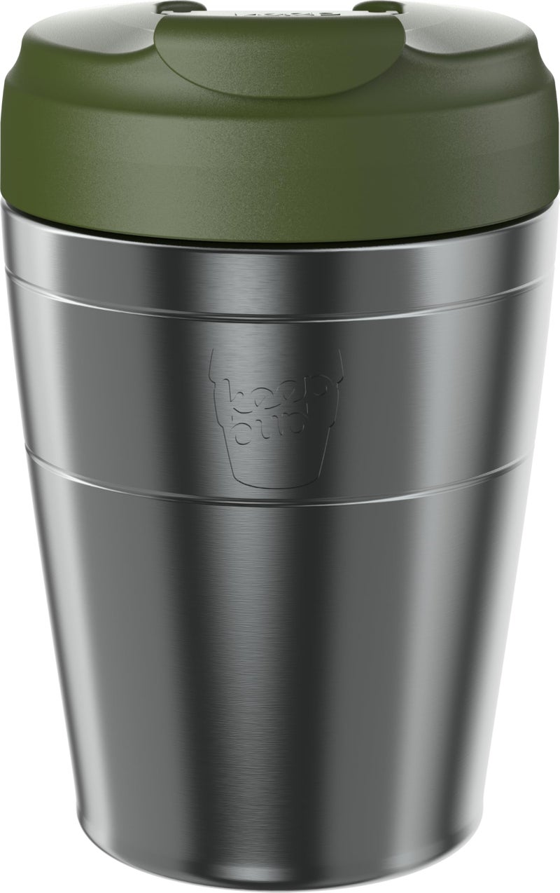 KeepCup Commuter Travel Mug Insulated Stainless Steel Reusable Coffee Cup with Spillproof Flip Lid 12oz340ml Pine - Image 2