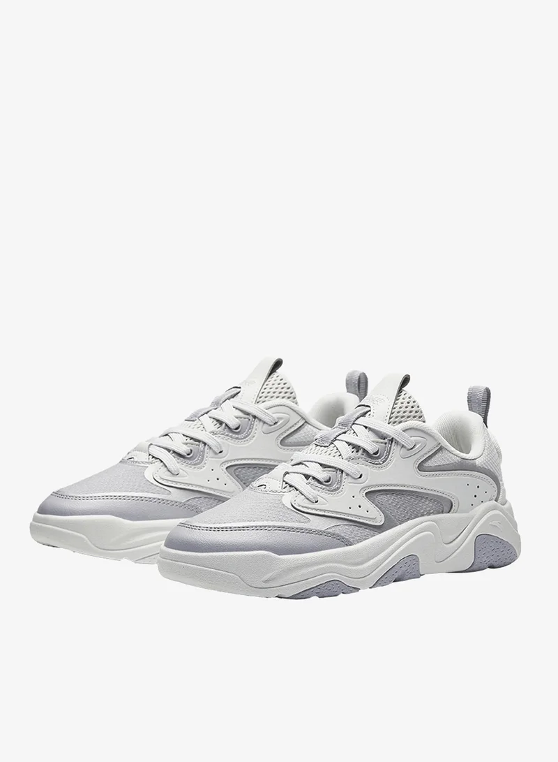 Anta Grey/Grey/Silver Athleisure Retro Wave Sneakers – Lightweight for Women | Best Price UAE