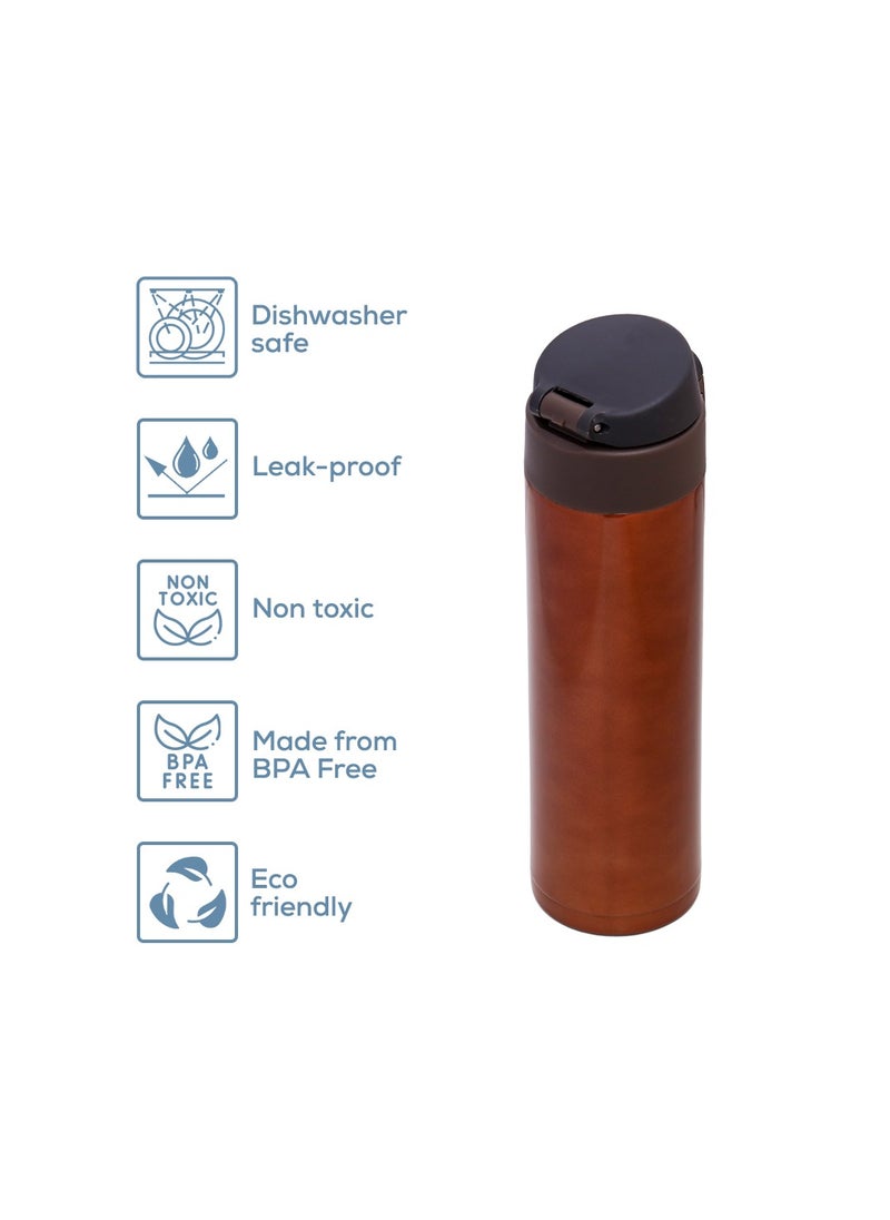 Eazy Kids Double Wall Insulated Travel Water Bottle - Antique Copper, 500Ml  - Image 4