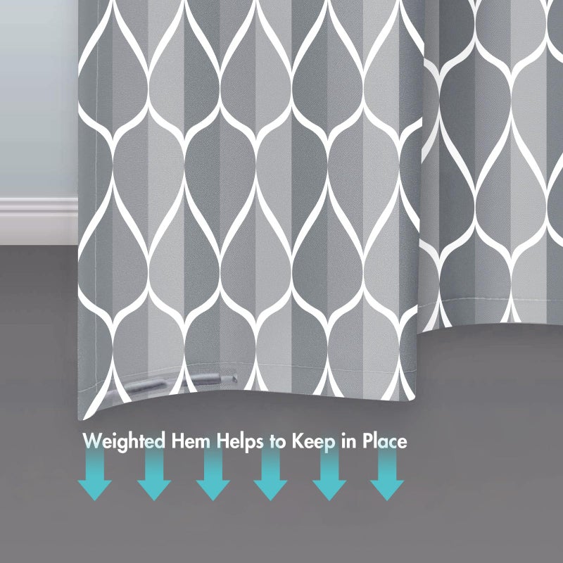 Gelbchu Grey Blue 72 x 72 Inch Cloth Shower Curtain  Waterproof Design and Polyester  Quick-Drying  Heavy Duty Shower Curtains Set for Bathroom  Machine Washable with 12 Plastic Hooks - Image 4