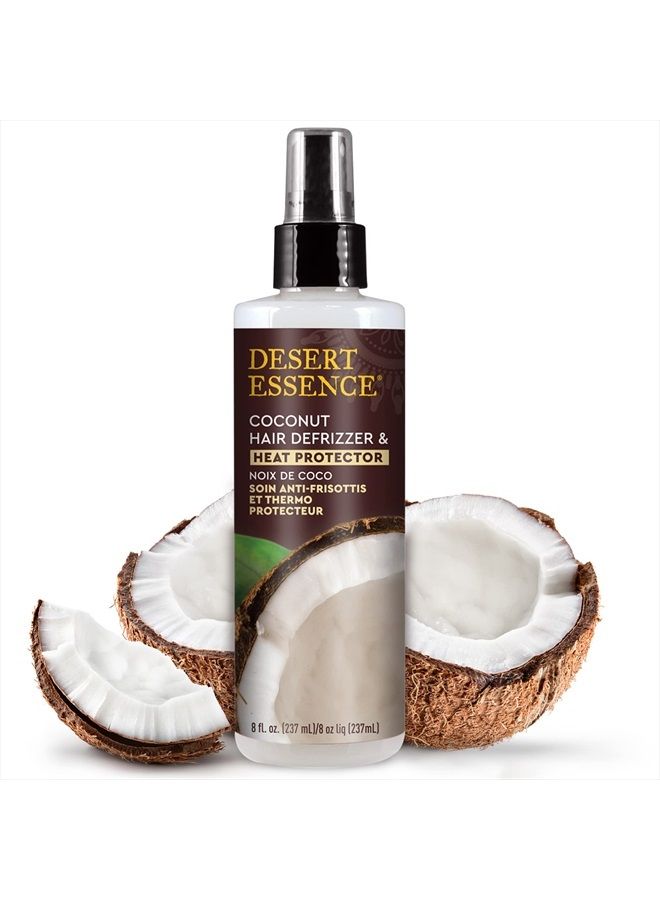 Desert Essence Hair Defrizzer & Heat Protector - 8.5 Fl Ounce - 100% Vegan - Wheat, Gluten & Silicone Free - Bouncy - Curly Hair - Coconut Extracts for Dry Scalp - Moisture Restoration - Damage Repair - Image 2