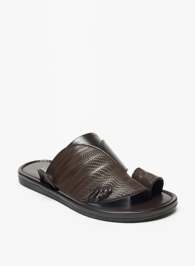 LBL by Shoexpress Boys Textured Slip-On Arabic Sandals with Toe Loop Closure