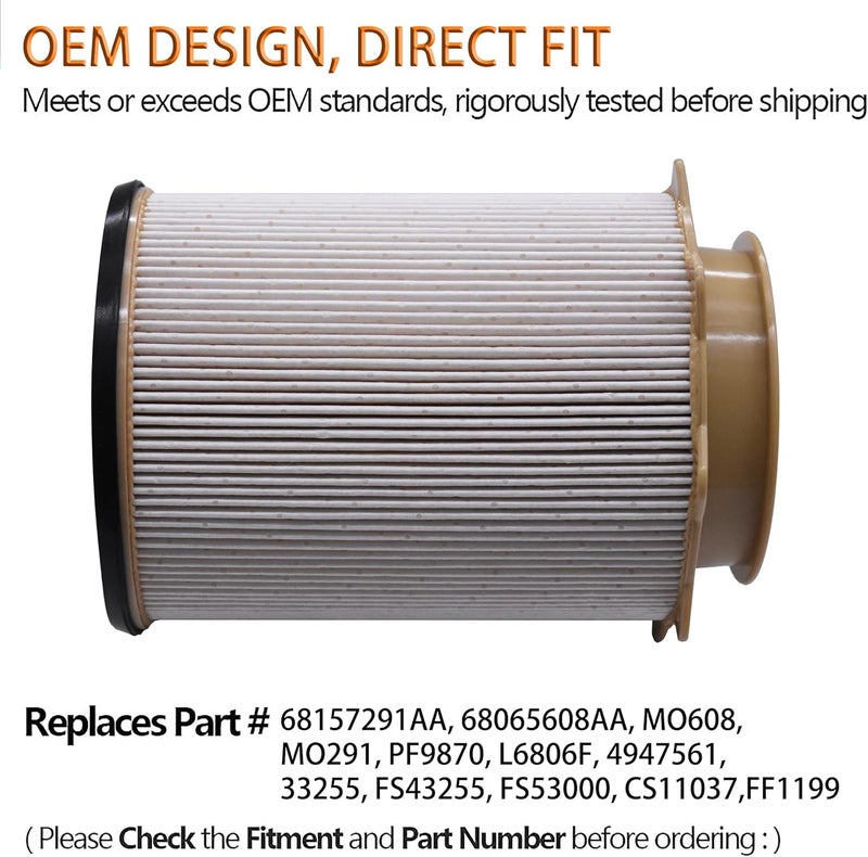 fokes Fuel Filter for Dodge Ram 2500 3500 4500 6.7L Turbo Diesel (2011-2017) - Image 2