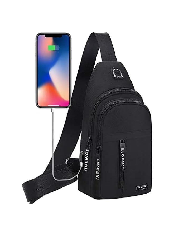 Multipurpose Waterproof Crossbody Chest Bag with USB Port for Travel, Hiking - Unisex - Image 5