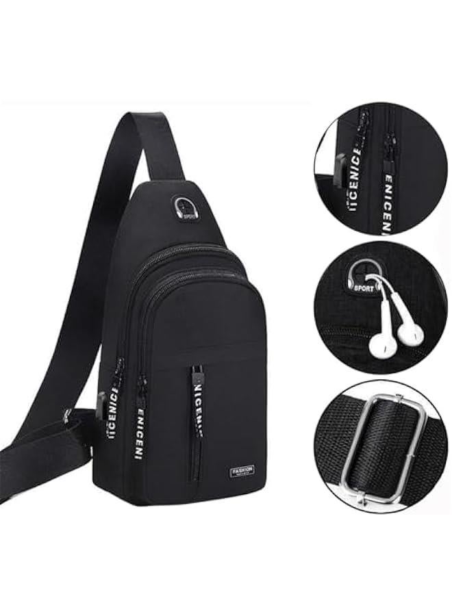 Multipurpose Waterproof Crossbody Chest Bag with USB Port for Travel, Hiking - Unisex - Image 2