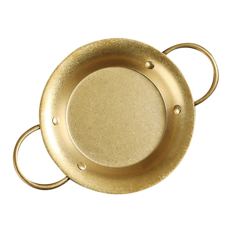 Vintage Gold Stainless Steel Paella Pan 20 5cm Double Handle Frying Pan - Image 2