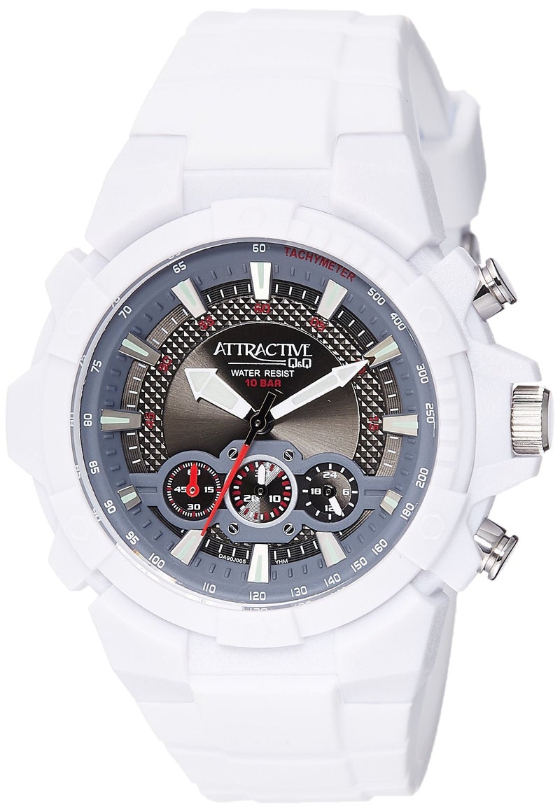 Q&Q Men’s Black Dial Watch with Silicone Band – Model DA90J005Y - Image 1