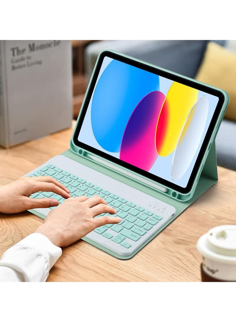 Wireless Bluetooth Three System Universal Mobilephone and Tablet Keyboard with Mouse Set - English Blue - Image 1