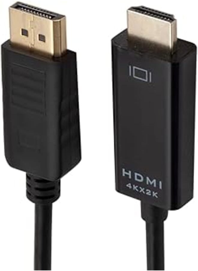 Generic كابل 4K DisplayPort إلى HDMI - أسود (1.5 متر) 