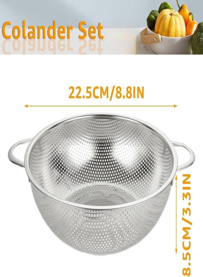 Burmy Stainless Steel Micro-Perforated Rice Washing Basket Bowl Multipurpose use of Mesh Strainer Bowl Strainer with Handle for Kitchen Vegetable Storing and Straining Sieve Colander Sifter - Image 2