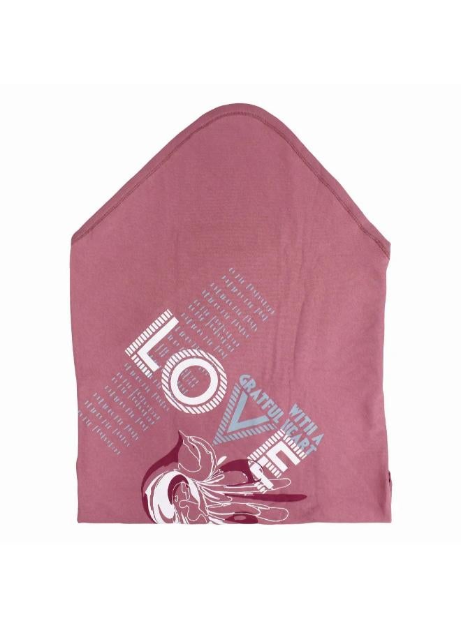 Junior Baby Cotton Blanket – Dusty Pink with Love Birds Design - Image 2
