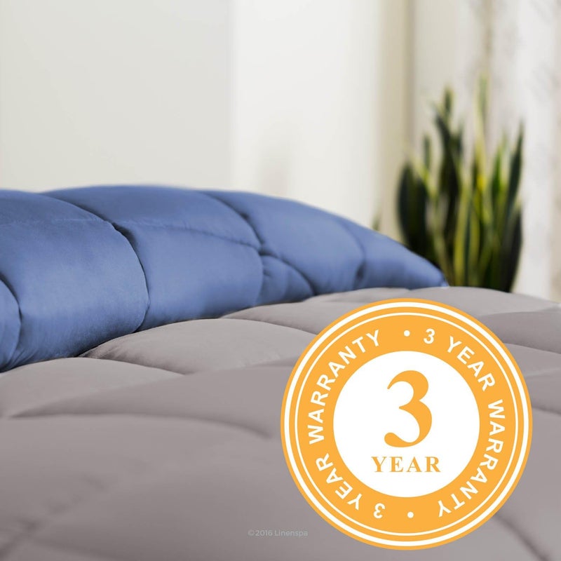 Linenspa 4 Seasons Microfibre Duvet - All Season Duvet - Ultra Soft - 200 x 200 cm, Navy Blue/Graphite - Image 5