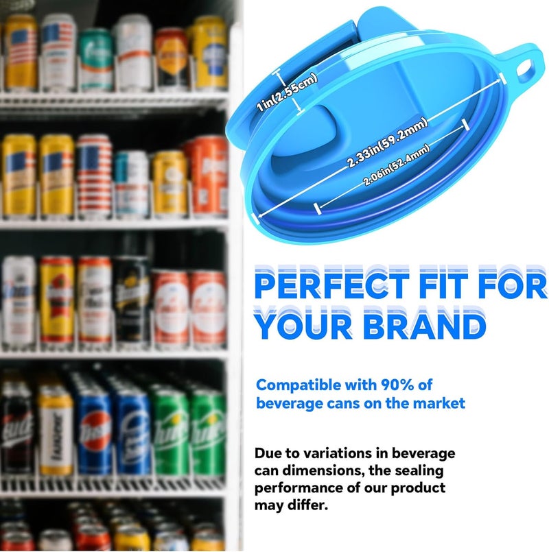 Flybok 6-Pack Soda Can Lids 2.0 – Reusable BPA-Free Can Covers for Soda, Beer & Energy Drinks, Universal Fit 202/206 Cans, Helps Keep Drinks Fresh & Clean - Image 5