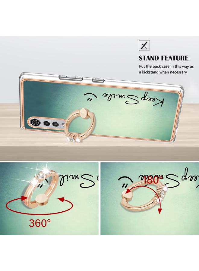 S-TOP Case For LG Velvet 5G / 4G / G9 Velvet Electroplating Dual-side IMD Phone Case with Ring Holder - Image 3