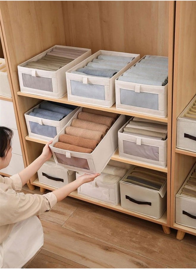 BOUND MOAT 4pcs Wardrobe Clothes Organizer Foldable Visible Drawer Closet Organizers with Mesh Window and Handle Washable Drawer Box for Clothing, T-Shirt, Pants, Toys & Books  - Image 3