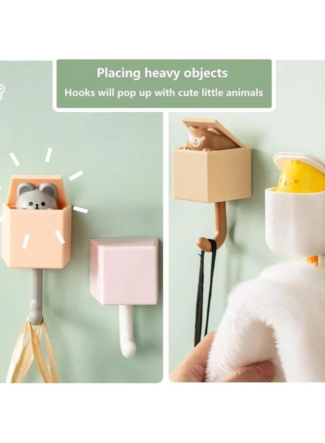 أظرف حائط كرتونية على شكل جرذ برتقالي، تصميم متين بدون حفر للمفاتيح والقبعات والحقائب - Image 3