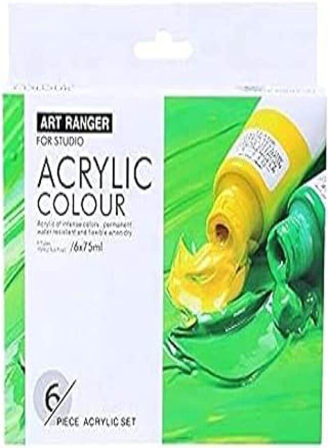 ART RANGERS Acrylic Colors , Set Of 6 Tubes 75 ML - FEA0675T-R