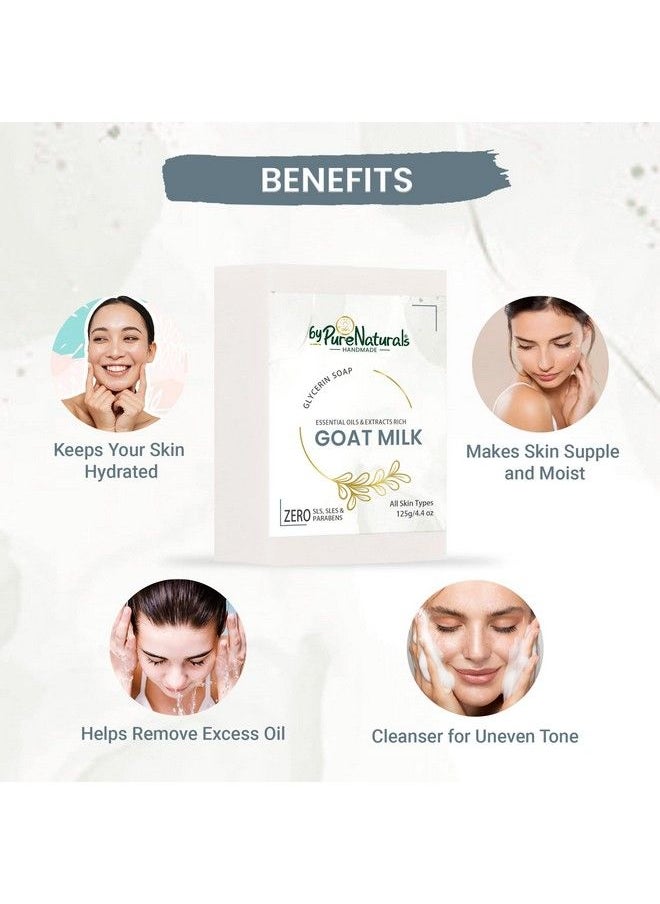 byPurenaturals - Organic Mesmerizing And Natural Glycerin Made Goat Milk Soap For Men Women 125Gm Pack Of 3 - Image 1