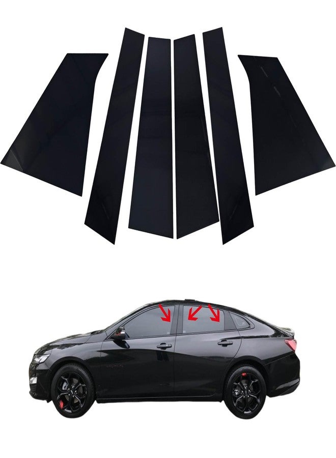repustor 6psc Car Auto Side Door Window Pillar Posts Cover Trim Gloss Black,Compatible with Chevrolet Malibu 2016 2017 2018 2019 2020 2021 2022 2023 - Image 1