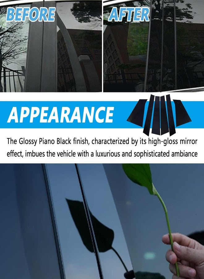 repustor 6psc Car Auto Side Door Window Pillar Posts Cover Trim Gloss Black,Compatible with Chevrolet Malibu 2016 2017 2018 2019 2020 2021 2022 2023 - Image 3