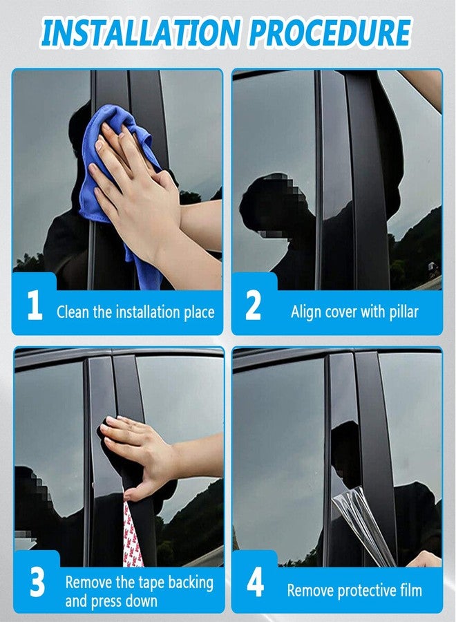repustor 6psc Car Auto Side Door Window Pillar Posts Cover Trim Gloss Black,Compatible with Chevrolet Malibu 2016 2017 2018 2019 2020 2021 2022 2023 - Image 5