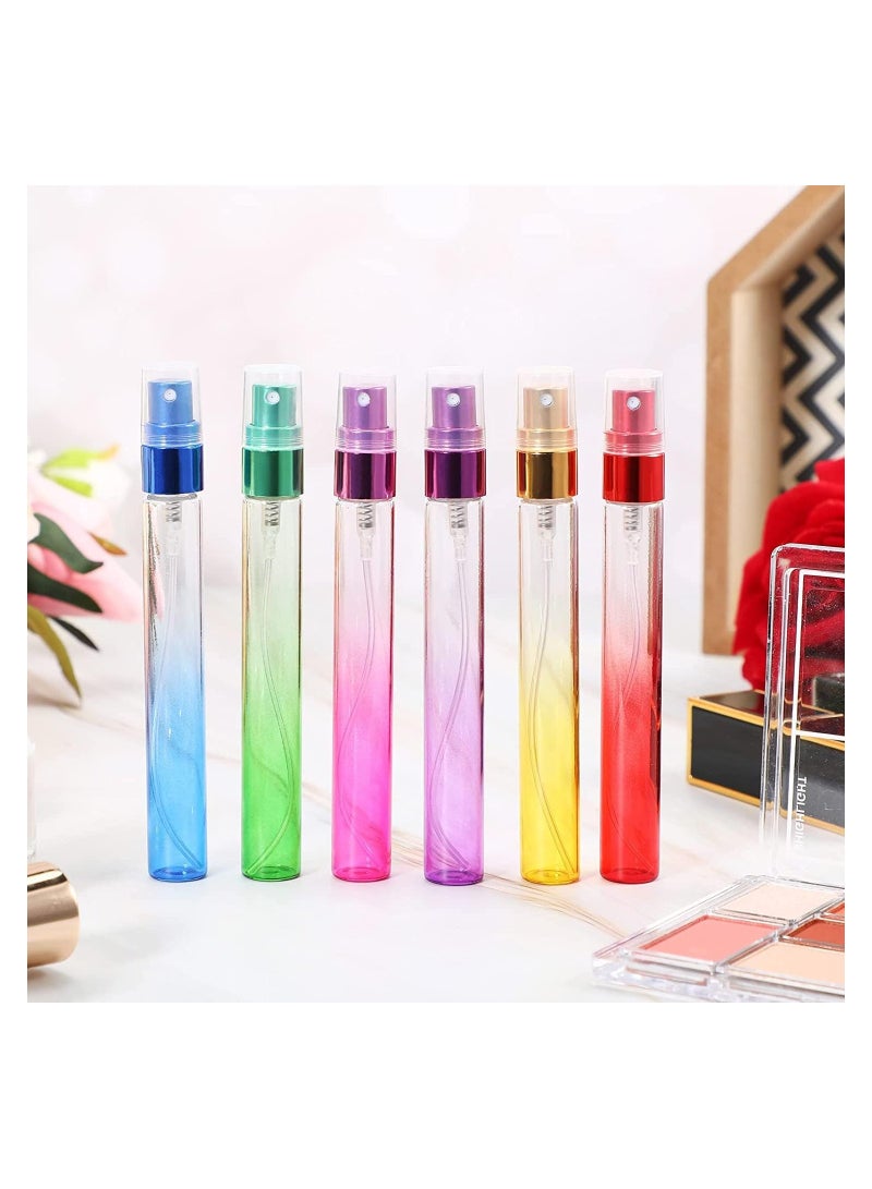 Zikra Spray Bottles, 12 Pieces Mini Colorful Spray Bottles, 10 ml Glass Perfume Bottle Portable Container Atomizer Refillable Fine Mist Sprayer for Cleaning, Travel, Essential Oils and More (6 Colors) - Image 5