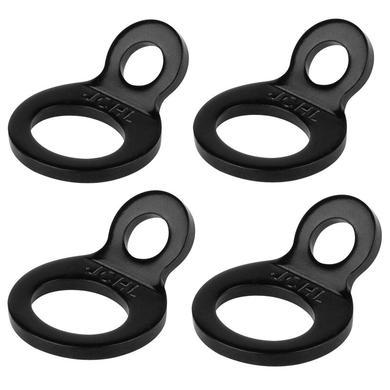 JCHL MultiPurpose Tie Down Strap Rings Stainless Steel TieDown Anchors Hooks for Mounting in The Garage Work Shop Truck Trailer Golf Cart Fence Black 4Pack