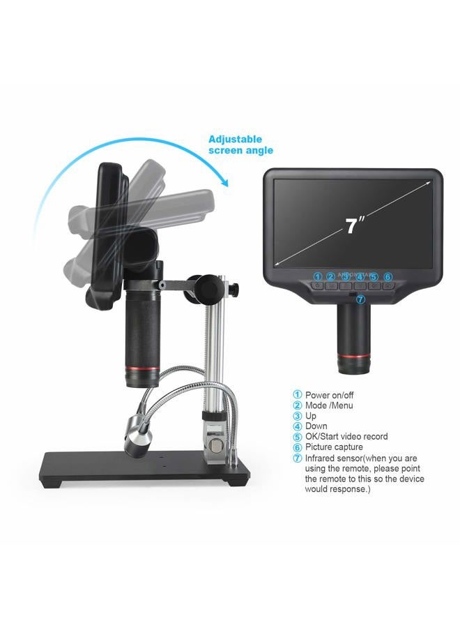 Andonstar AD407 3D HDMI Soldering Digital Microscope with 4MP UHD and 7 inch Adjustable LCD Screen USB Video Microscopes for Phone Repairing SMT SMD DIY - Image 4