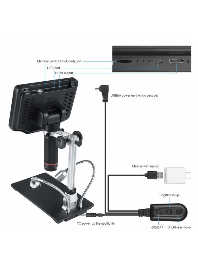 Andonstar AD407 3D HDMI Soldering Digital Microscope with 4MP UHD and 7 inch Adjustable LCD Screen USB Video Microscopes for Phone Repairing SMT SMD DIY - Image 5