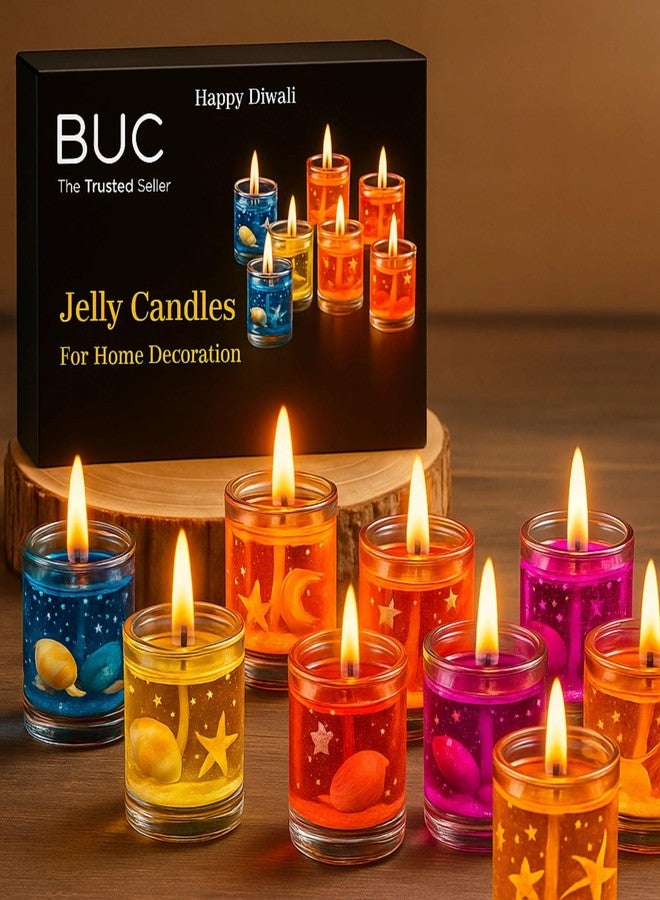 BUC Gel Tea Light Candles Multicolor Eco-Friendly Wax Candle Decorative Diwali & Festival Lights Home Décor & Gifting (Pack of 6) - Image 1