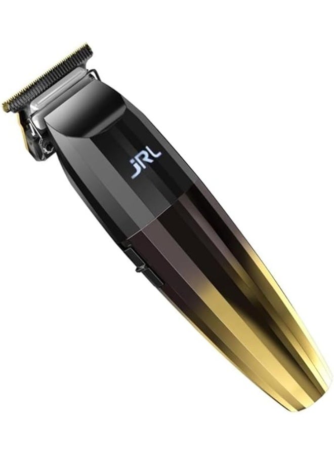 ماكينة تشذيب الشعر الاحترافية JRL | FreshFade 2020T-G الذهبية | ماكينة تشذيب شعر احترافية بتقنية الشفرات الباردة | قابلة لإعادة الشحن بشفرات من الفولاذ المقاوم للصدأ ومقاومة للتآكل (ذهبية)، سوداء - Image 1
