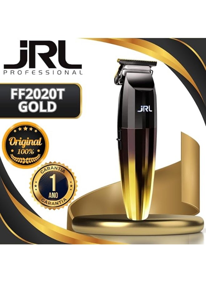 ماكينة تشذيب الشعر الاحترافية JRL | FreshFade 2020T-G الذهبية | ماكينة تشذيب شعر احترافية بتقنية الشفرات الباردة | قابلة لإعادة الشحن بشفرات من الفولاذ المقاوم للصدأ ومقاومة للتآكل (ذهبية)، سوداء - Image 2