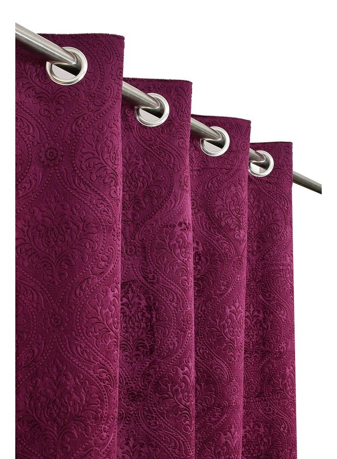 Homefab India 2 Piece Velvet Door Curtains - 7 feet, Wine - Image 1