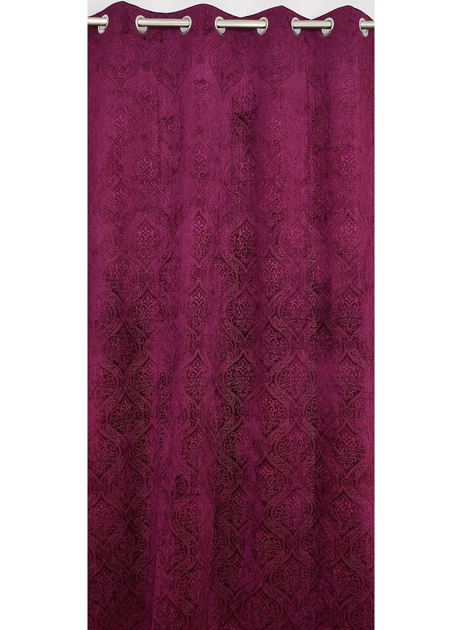 Homefab India 2 Piece Velvet Door Curtains - 7 feet, Wine - Image 4