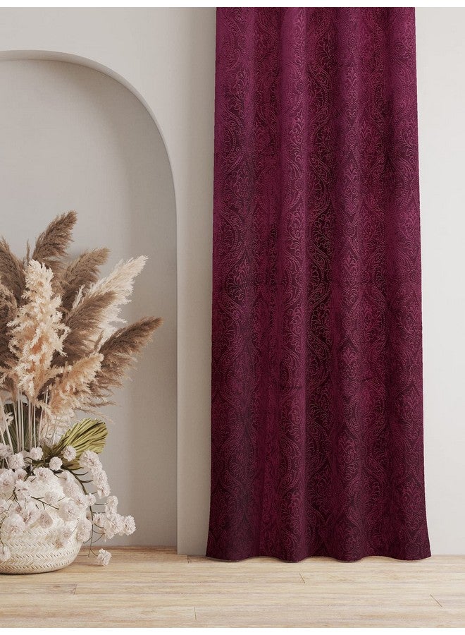 Homefab India 2 Piece Velvet Door Curtains - 7 feet, Wine - Image 3