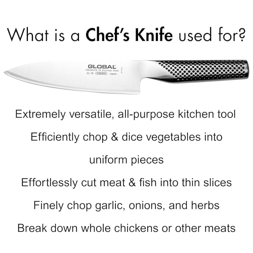 GLOBAL سكين شيف 6 بوصة من جلوبال - خفيف الوزن من الفولاذ المقاوم للصدأ الياباني، حافة حادة للغاية، صنع في اليابان، G-58 - Image 3