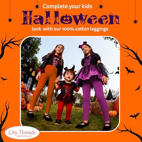 City Threads Made in USA Girls Leggings 100% Cotton for School Uniform Sports Coverage or Play Perfect for Sensitive Skin or SPD Sensory Friendly Clothing, Forest Green, 12 - Image 2