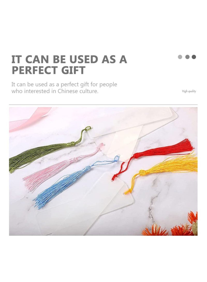 15-Piece Clear Acrylic Bookmark Set with Mini Tassels for DIY Projects, Crafting, and Gift Tags - KASTWAVE Blank Bookmarks for Party Decor and Creative Designs. - Image 5