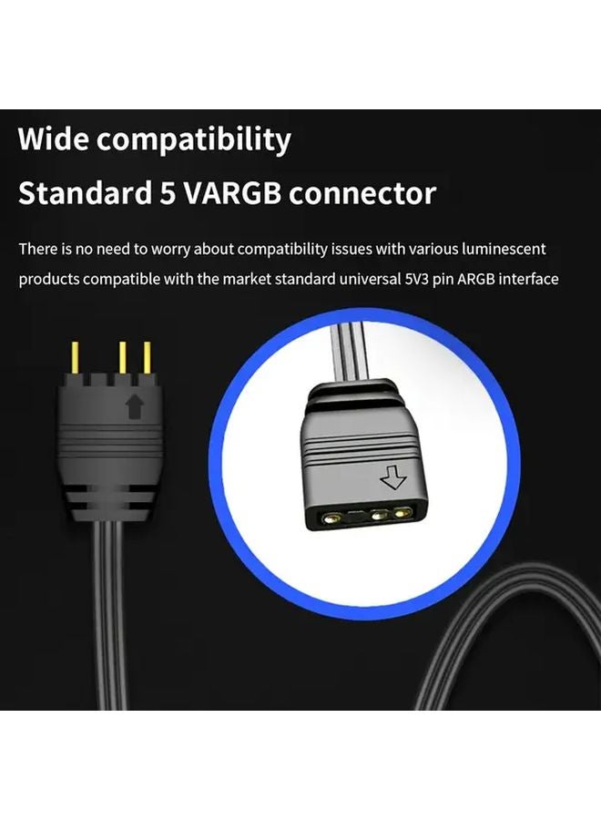 Mini5V3PinARGB XKQ White Fan Hub Remote Control Multiple Lighting Modes - Image 5