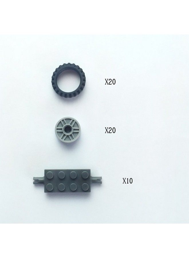 Taken All 24 Mm X 7 Mm Tirewheel And Long Axles 50 Pieces Brick Building Chassis Pieces Education Wheels Set Toy  - Image 4