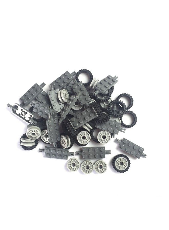 Taken All 24 Mm X 7 Mm Tirewheel And Long Axles 50 Pieces Brick Building Chassis Pieces Education Wheels Set Toy  - Image 2