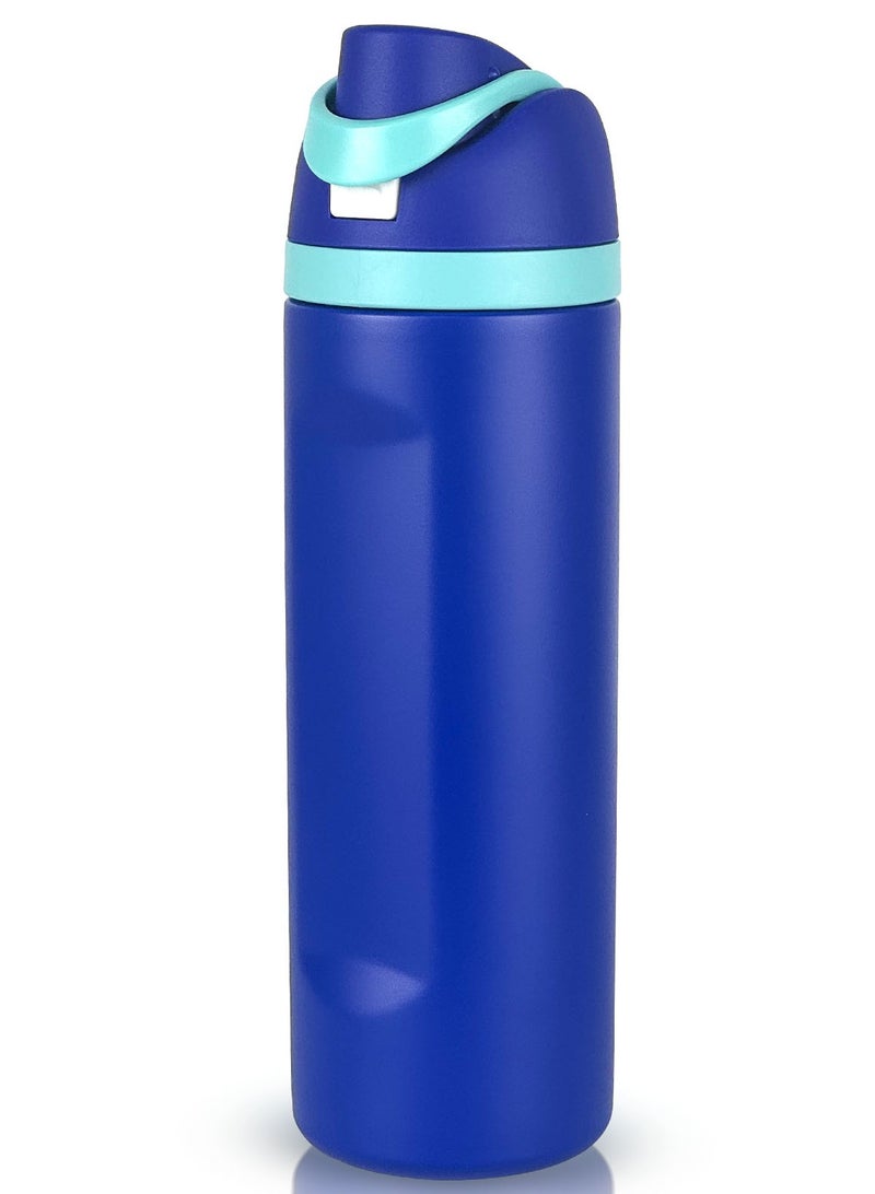 روییيس زجاجة مياه من الفولاذ المقاوم للصدأ سعة 24 أونصة | ترمس مفرغ معزول للمشروبات الساخنة والباردة | خالية من مادة BPA، مقاومة للتسرب مع مصاصة | مثالية للسفر، الرياضة، الجيم، المدرسة - Image 1