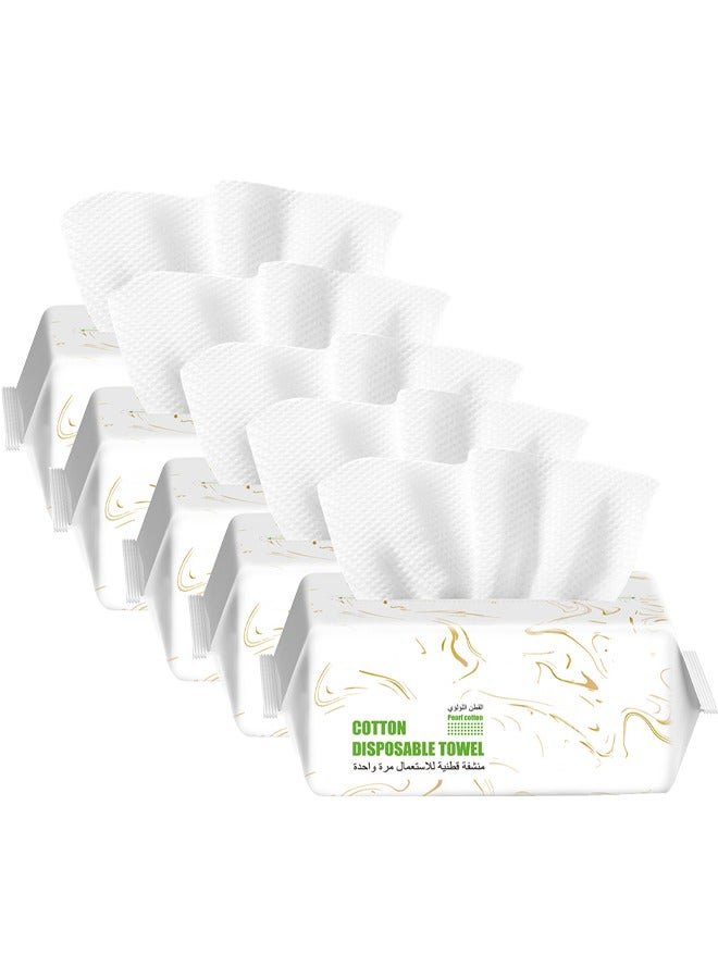 keke Pack of 5 Ultra Soft Disposable Face Towels 100% Cotton, Thickened Travel Washcloths for Makeup Removal & Facial Cleansing - Image 1